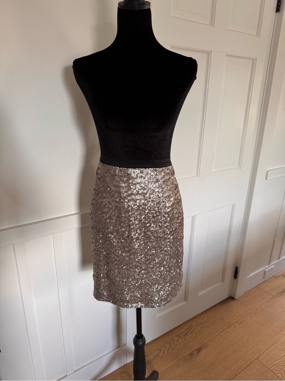 Sequin Pencil Skirt in Champagne
